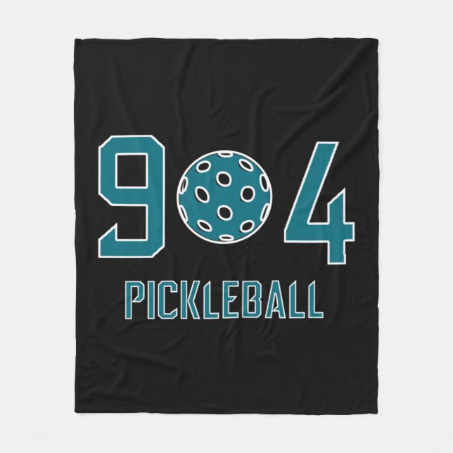904 Pickleball Aquamarin Fleecedecke (Vorderseite)