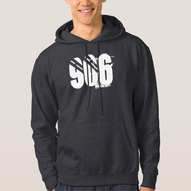 "906" sweat - shirt à capuche supérieur gris-foncé (Devant)