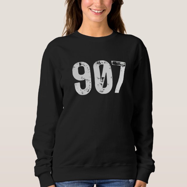 907 Area Code Alaska Mobile Telephone Area Code 90 Sweatshirt (Vorderseite)