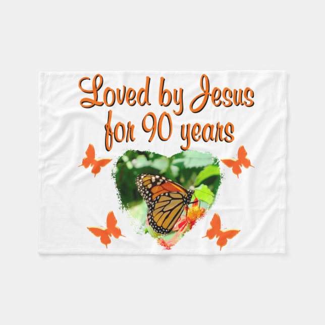 90. BUTTERFLY BIRTHDAY FLEECEDECKE (Vorderseite (Horizontal))