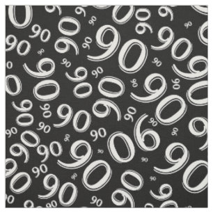 90. Cooles Zahl-Muster Schwarzweiss-90 Stoff