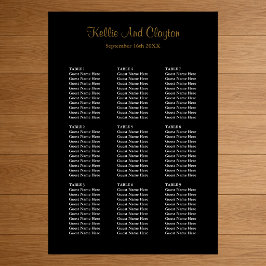 90 einfache schwarze Hochzeitstabelle Poster