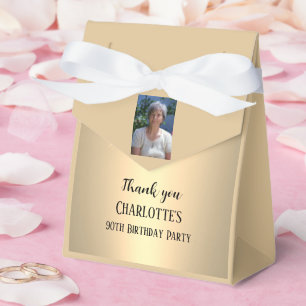 90. Elegante goldene Geburtstagsfeier Geschenkschachtel
