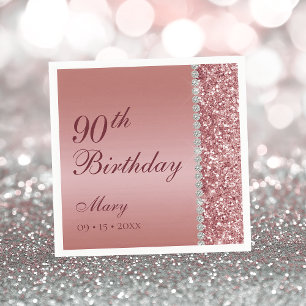 90. Elegante Rose Gold Geburtstag Serviette