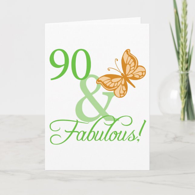 90 & Fabulous Geburtstagsgeschenke Karte (Vorderseite)
