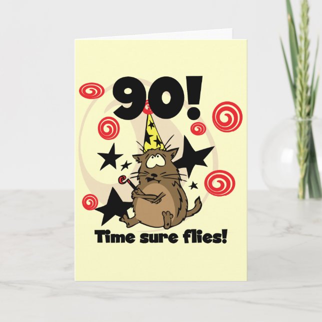 90. Fliegen zum Geburtstag Karte (Vorderseite)