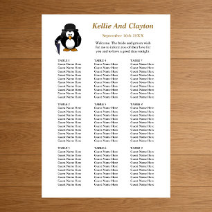90 Funny Pinguin Greeter Wedding Seating Chart Poster