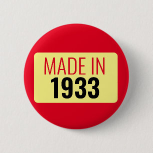 90. Geburtstag, 1933, 90 Jahre alt Button