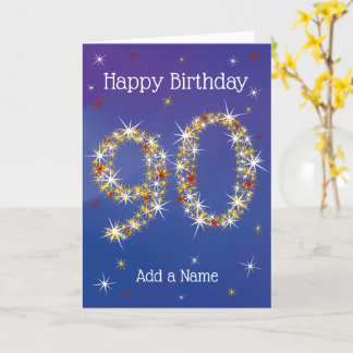 90. Geburtstag - 90. Stars - Blau - Alter 90 Karte