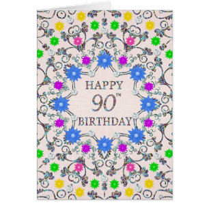 90. Geburtstag Abstrakte Blume 