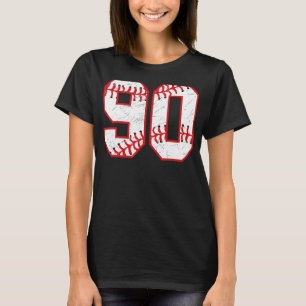 90 Geburtstag Baseball Theme Bday Party Feier T-Shirt