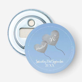 90. Geburtstag blauer Himmel & Silberballon Flaschenöffner