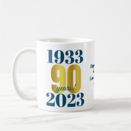 90. Geburtstag Blue Gold Kaffeetasse