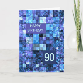 90. Geburtstag, Blue Squares, Karte