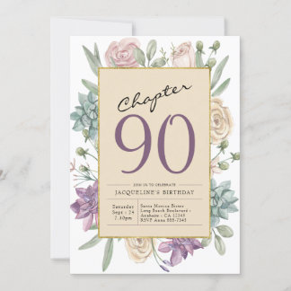 90. Geburtstag Blumenüberraschung Party Einladung