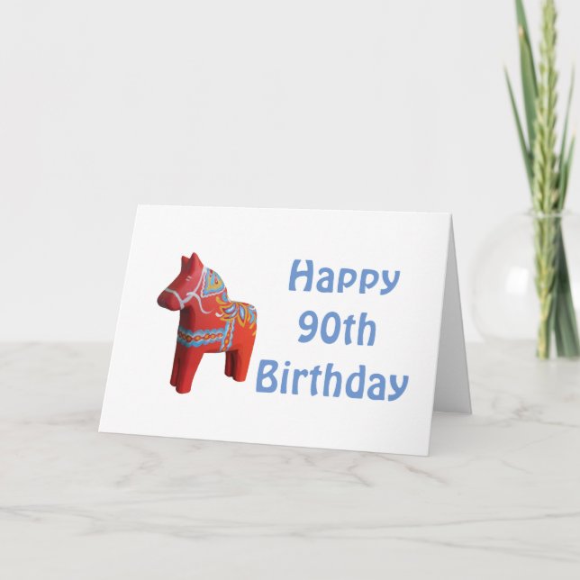 90. Geburtstag Dala Pferdekarte Karte (Vorderseite)