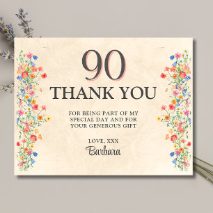 90. Geburtstag Danke Blumen Elegante Feier