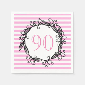 90. Geburtstag der Frauen Wirbel Serviette
