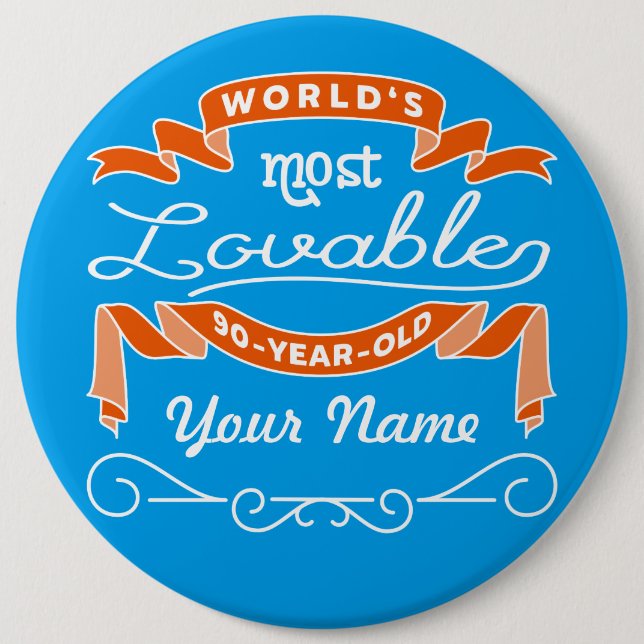 90. Geburtstag der schönsten 90-jährigen Welt Button (Vorderseite)