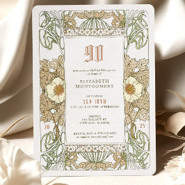 90. Geburtstag Einladung Jugendstil von Mucha