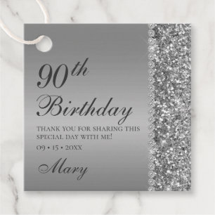 90. Geburtstag Elegante Danksagung Geschenkanhänger