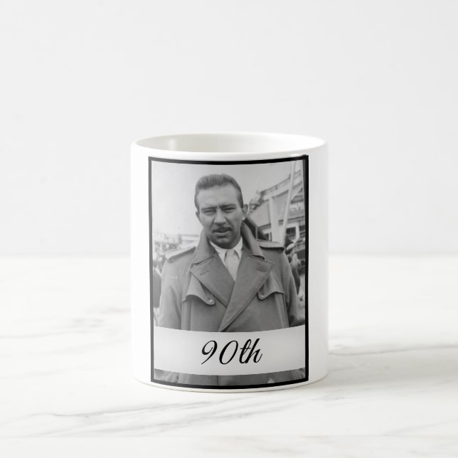 90. Geburtstag Elegantes Foto Age Male Geburtstag Kaffeetasse (Mittel)