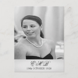 90. Geburtstag Elegantes Foto Monogram Geburtstag Postkarte