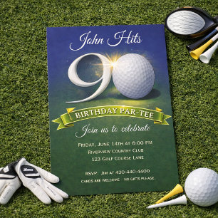 90. Geburtstag Golf-Thema Einladung