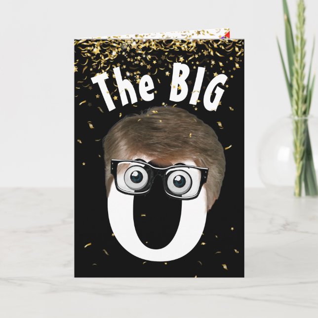 90. Geburtstag Mann auf schwarz Karte (Vorderseite)