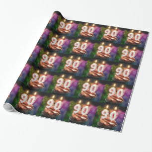 90. Geburtstag mit Kerzen Geschenkpapier