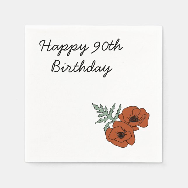 90. Geburtstag Napkins Serviette (Vorderseite)
