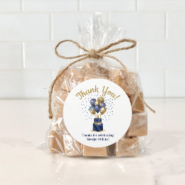 90. Geburtstag Navy Blue Balloon Cake Vielen Dank Runder Aufkleber