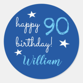 90. Geburtstag Personalisierte blaue Stickers