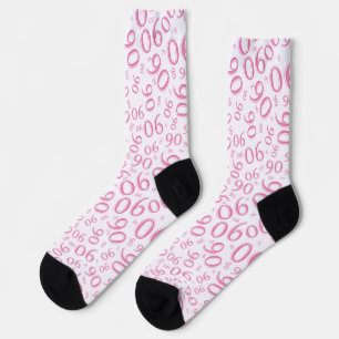 90. Geburtstag Pink Zufallszahl Muster 90 Socken