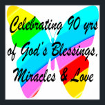 90. GEBURTSTAG POSTER<br><div class="desc">Dieser Glaube und Freude gefüllt 90 Jahre alt wird Liebe zu feiern, um 90 mit diesem schönen Schmetterling 90. Geburtstag Design auf T-Shirts und Geschenken. Dieser 90-Jährige wird seit 90 Jahren von Gott gesegnet und feiert die Liebe Gottes. Genießen Sie Ihre 90-jährige spirituelle und Christliche Geburtstagsgeschenke, die sie jedes Jahr...</div>