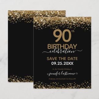90. Geburtstag Save the Date Einladung