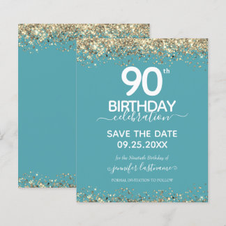 90. Geburtstag Save the Date Einladung