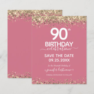 90. Geburtstag Save the Date Einladung