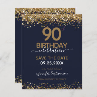90. Geburtstag Save the Date Einladung