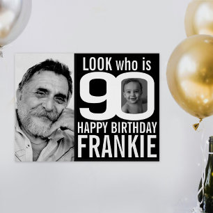 90. Geburtstag schwarzes Aussehen 90 benutzerdefin Poster