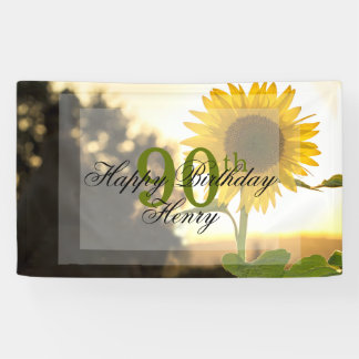 90. Geburtstag Sonnenblume Banner