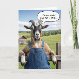 90. Geburtstag Wird Alt Ziegen Humor Karte