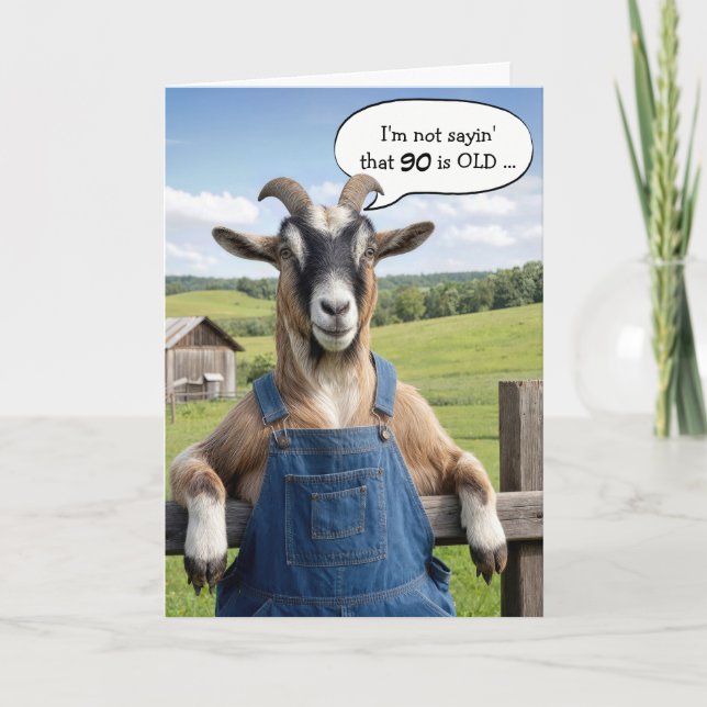 90. Geburtstag Wird Alt Ziegen Humor Karte (Vorderseite)