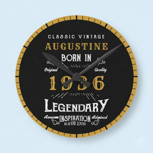 90. Geburtstags-Legende, geboren 1936 Runde Wanduhr