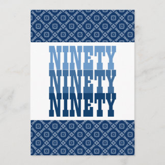 90 Geburtstags-moderne Marine V25 Einladung