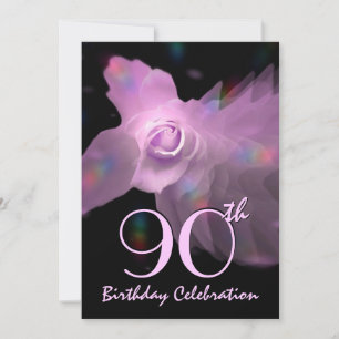 90. Geburtstags-Party Einladung ROSA
