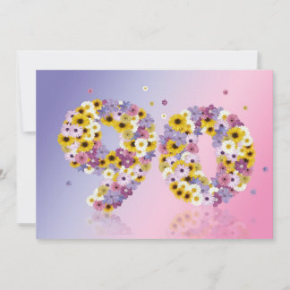 90. Geburtstagsfeier mit Blumenbriefen Einladung