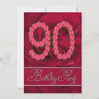 90. Geburtstagsfeier mit Rose Einladung
