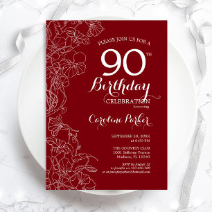 90. Geburtstagsfeier mit Roter Flora Einladung