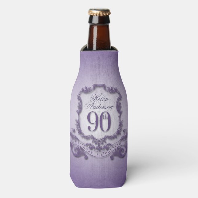 90. Geburtstagsfeier Personalisiert Cooler Flaschenkühler (Flaschenvorderseite)